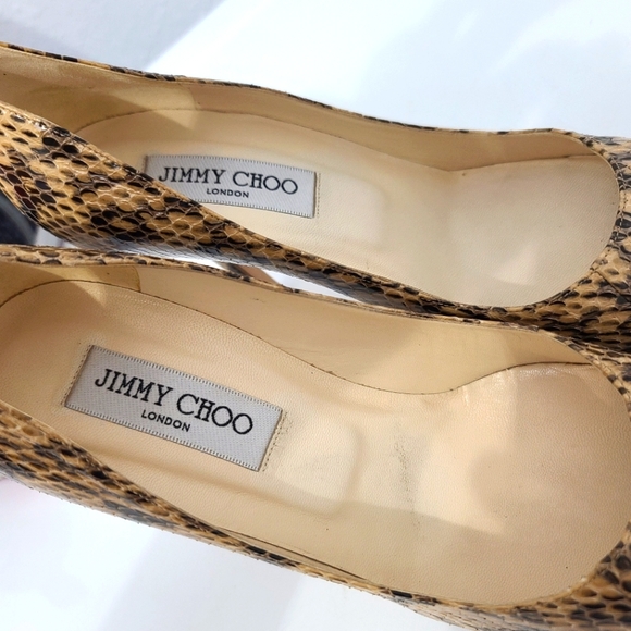 Jimmy Choo London Romy Snakeskin Platform Heels - Picture 13 of 14